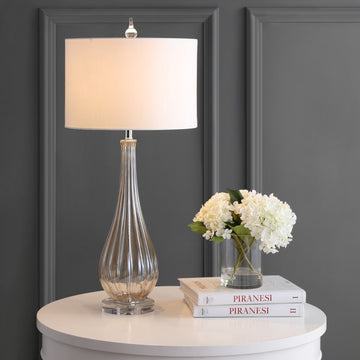 Dew Drop 32.75" Glass/Crystal LED Table Lamp - JONATHAN Y